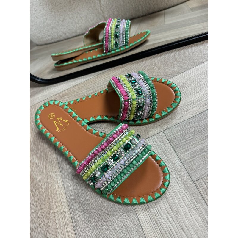 Slippers Ibiza Dark  Green  LB510-69 (WEB ONLY)