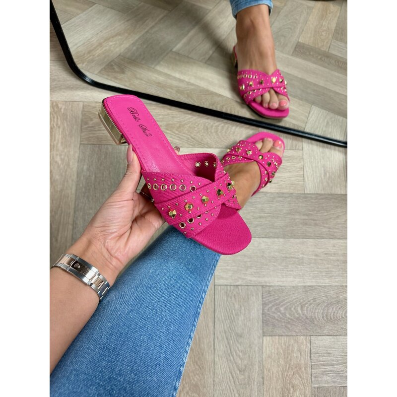 Slippers Studs  Fuchsia  J1911 (WEB ONLY)