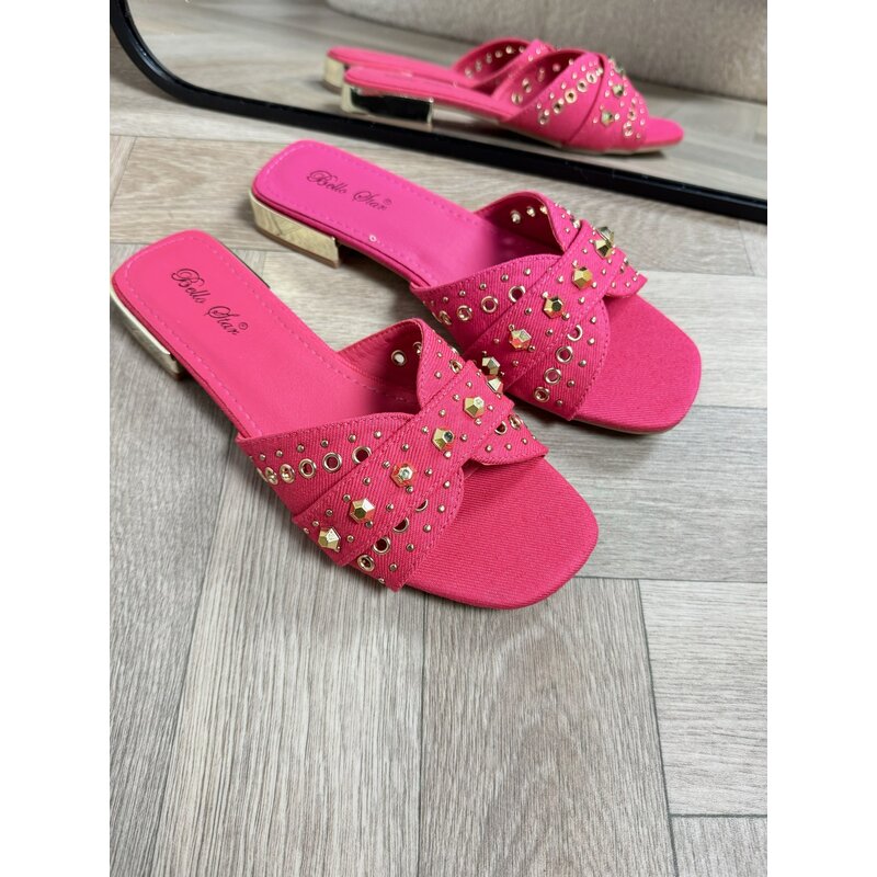 Slippers Studs  Fuchsia  J1911 (WEB ONLY)