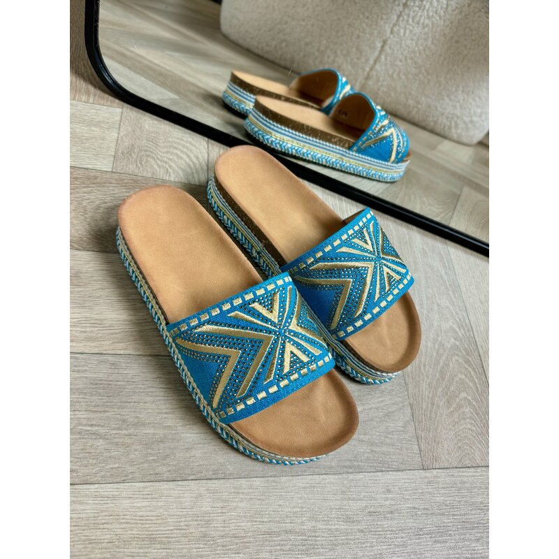 Slippers  Jenny  Blue  DM105 (WEB ONLY)