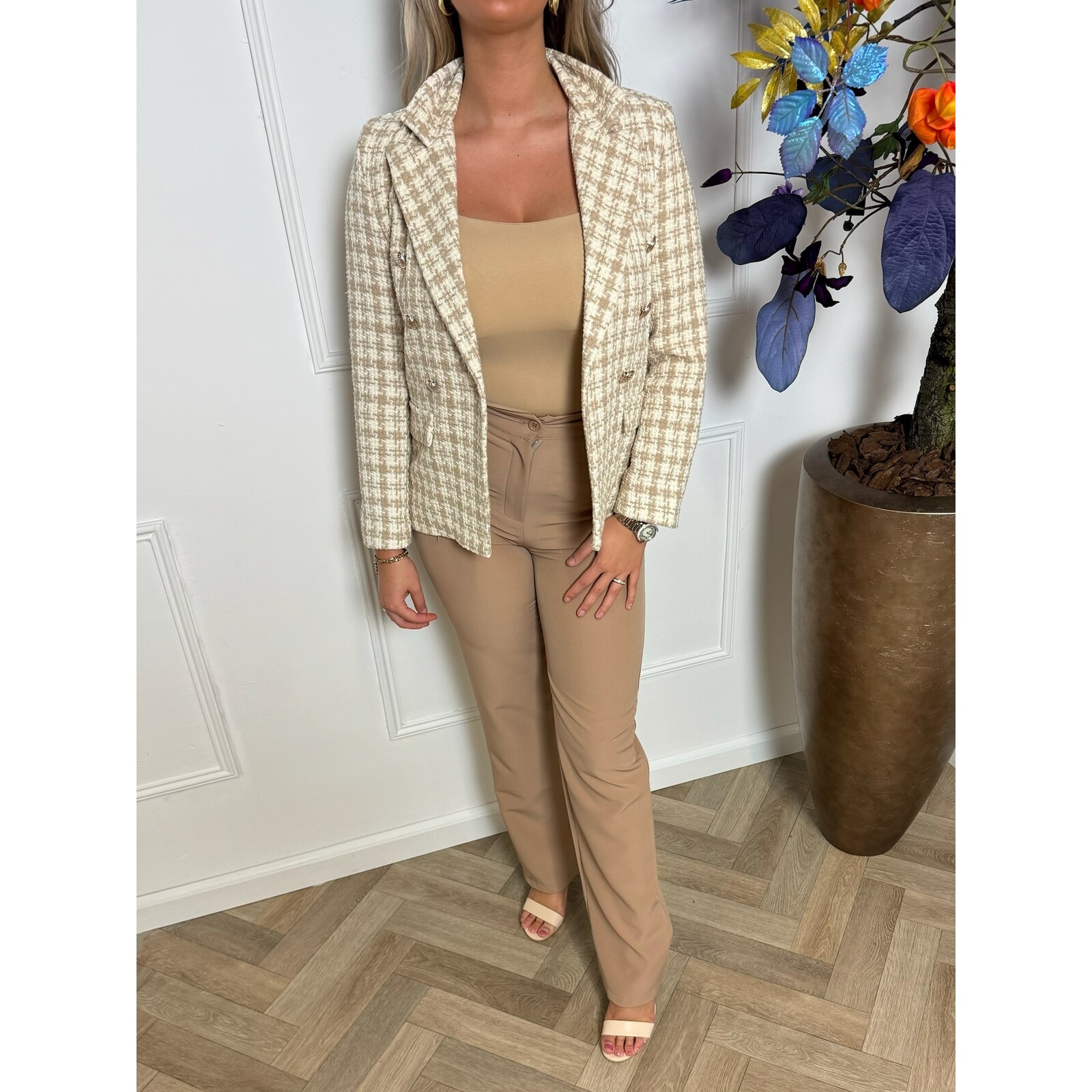 Blazer Chique Tweed Beige