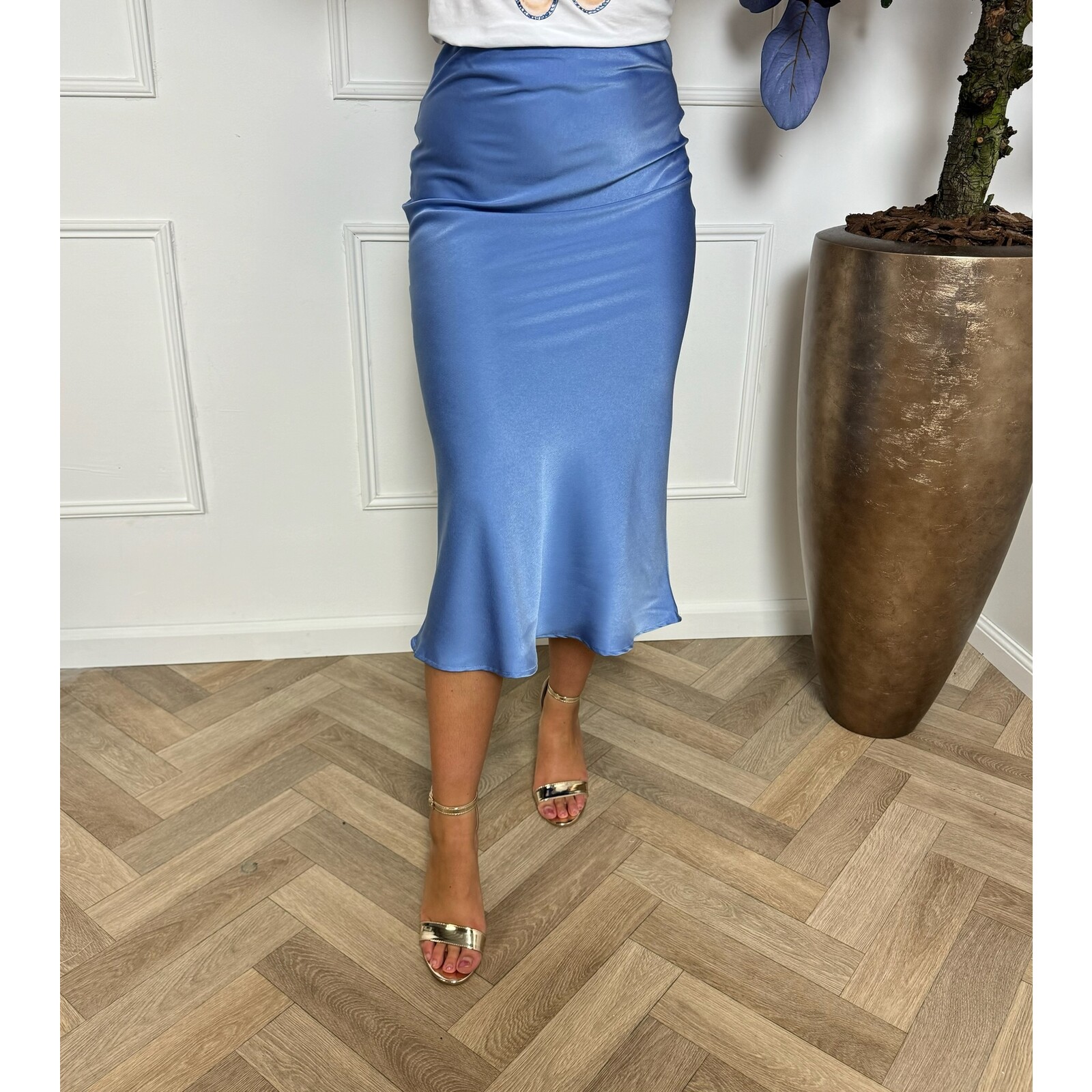 Perfect Satin Skirt Blue  SD1511 (WEB ONLY)