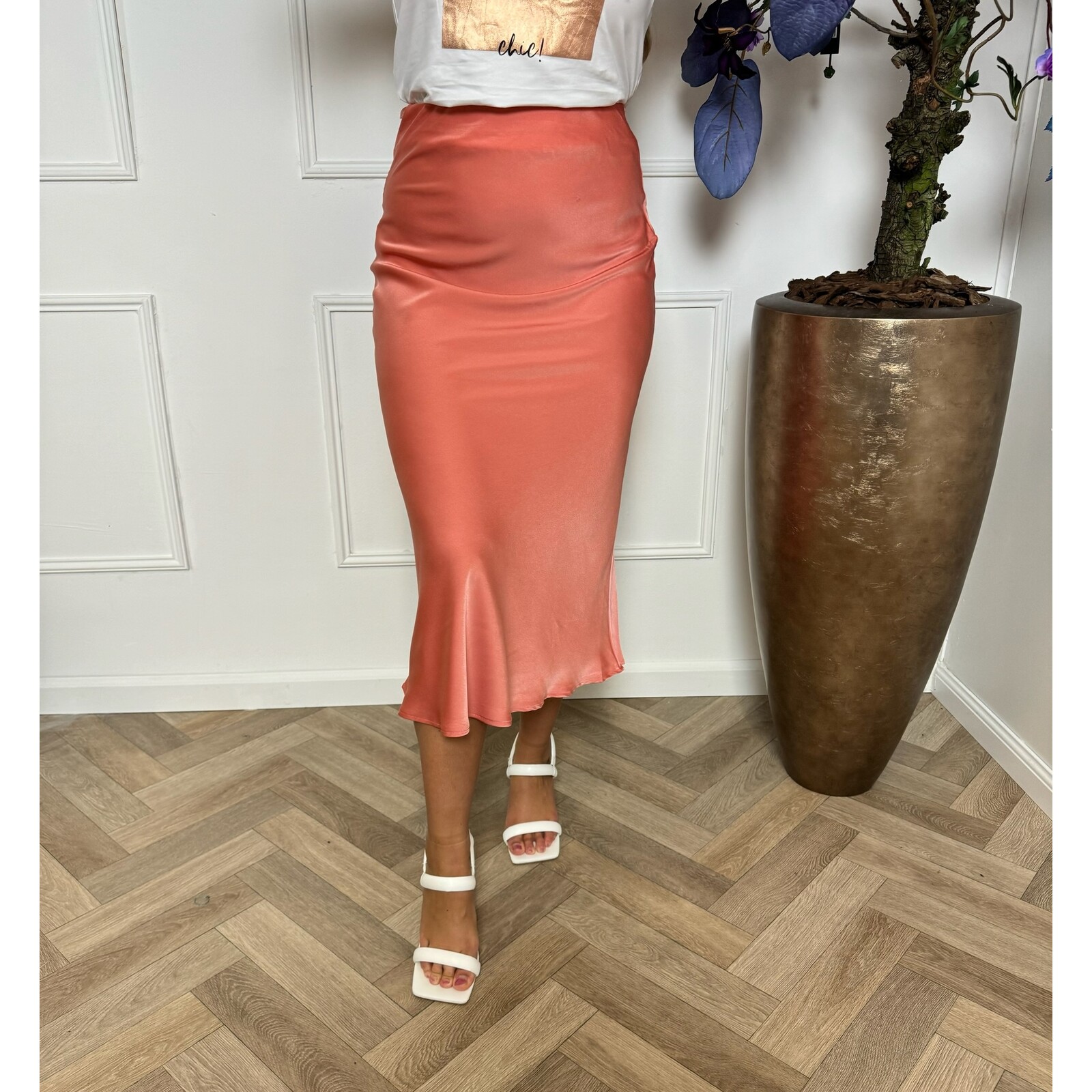 Perfect Satin Skirt Light Orange SD1511 (WEB ONLY)