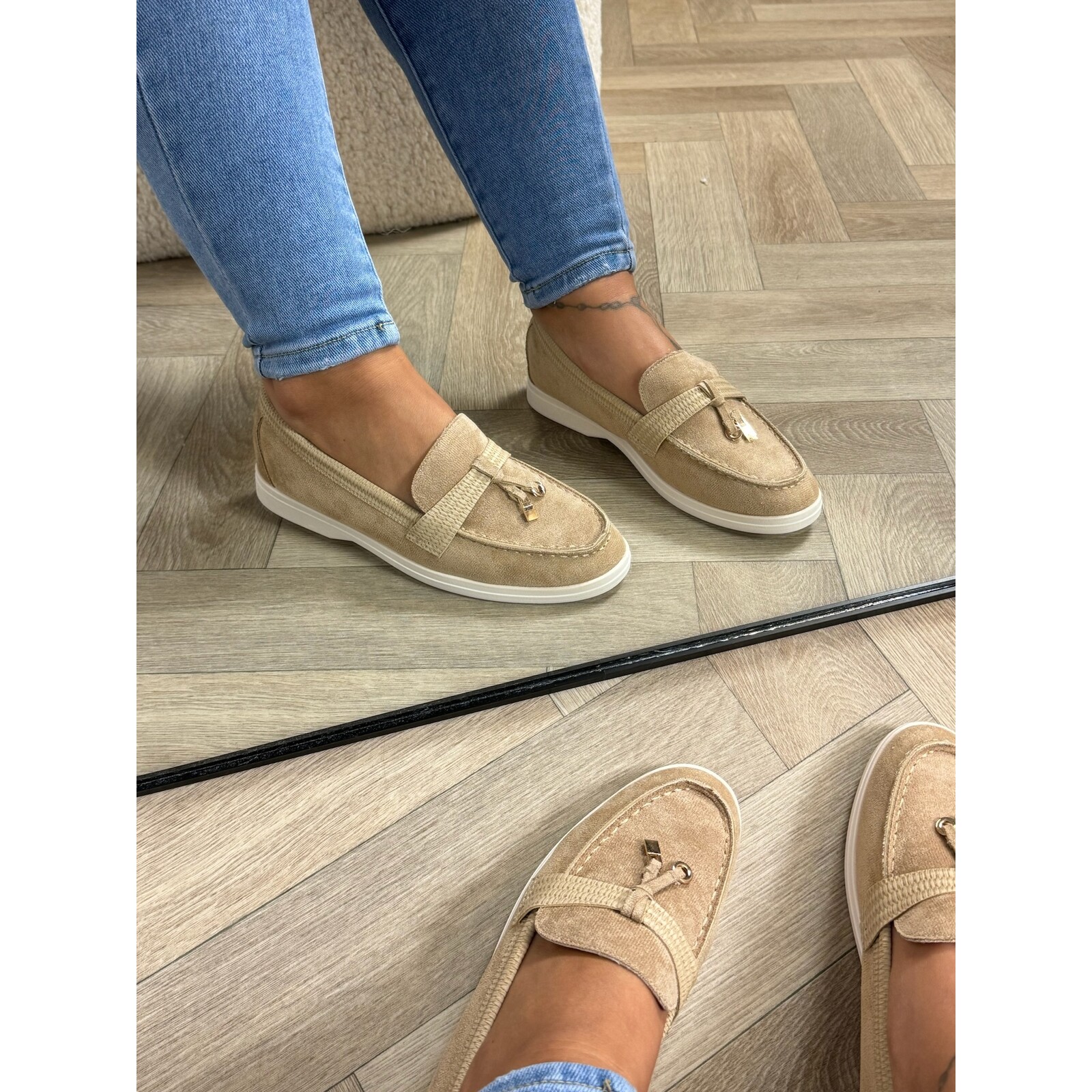 Loafers Celina Suede Khaki J1913 (WEB ONLY)