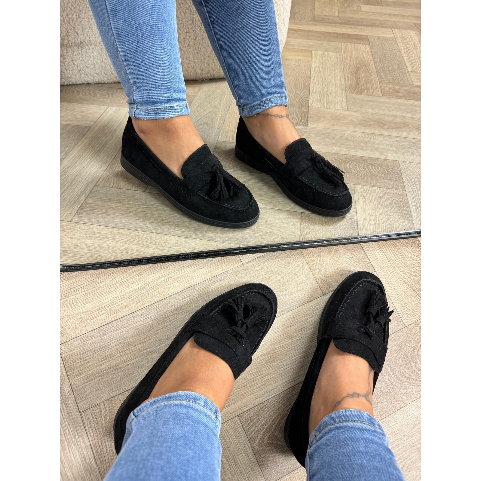 Loafers Chique Suede Black J1915 (WEB ONLY)