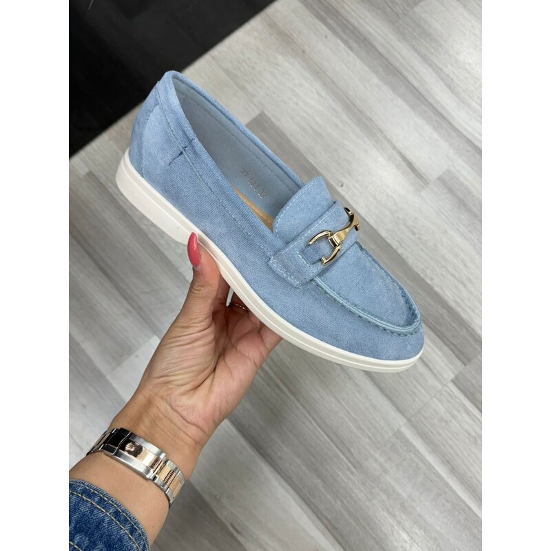 Loafers With Gold Light Blue 77-2 (WEB ONLY)
