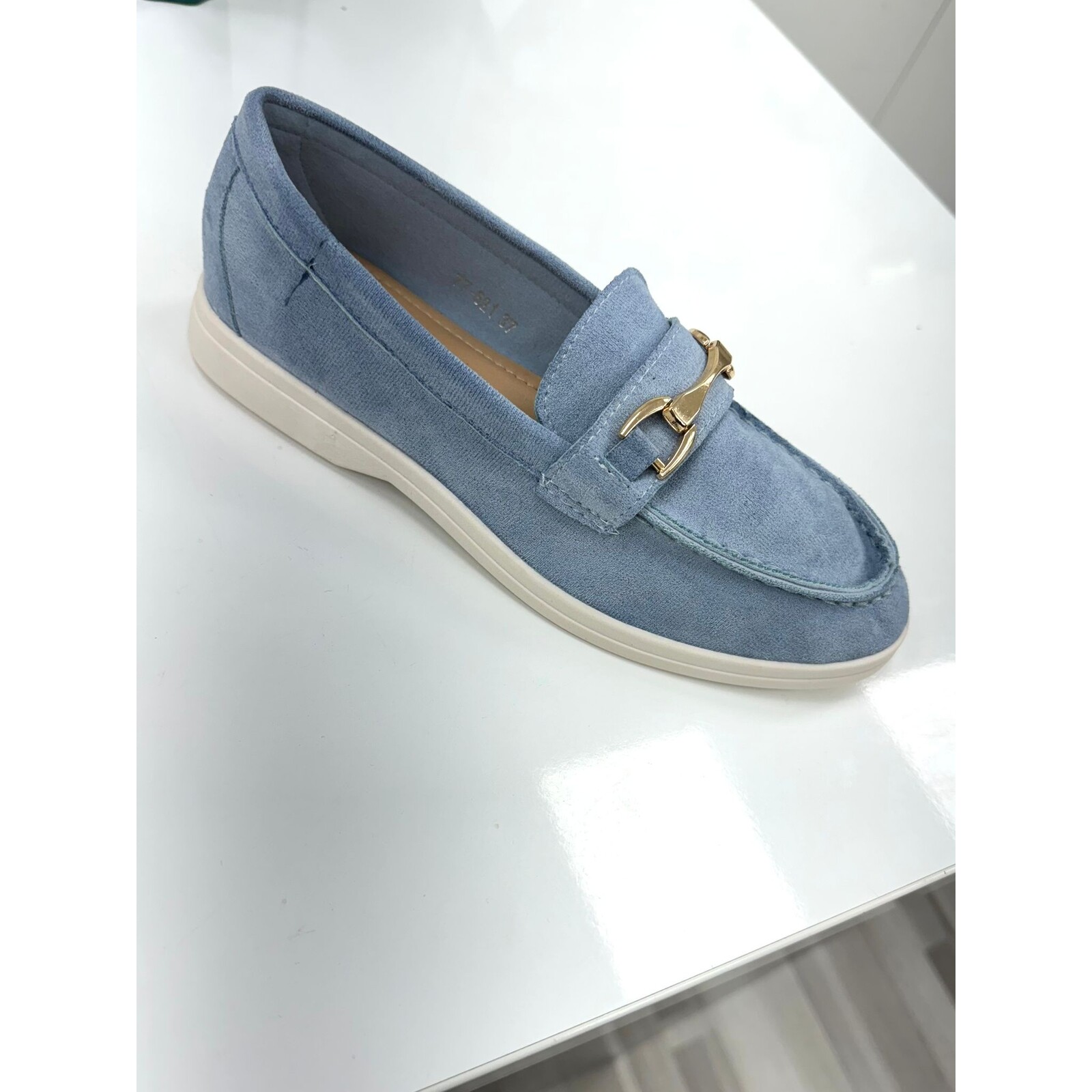 Loafers With Gold Light Blue 77-2 (WEB ONLY)