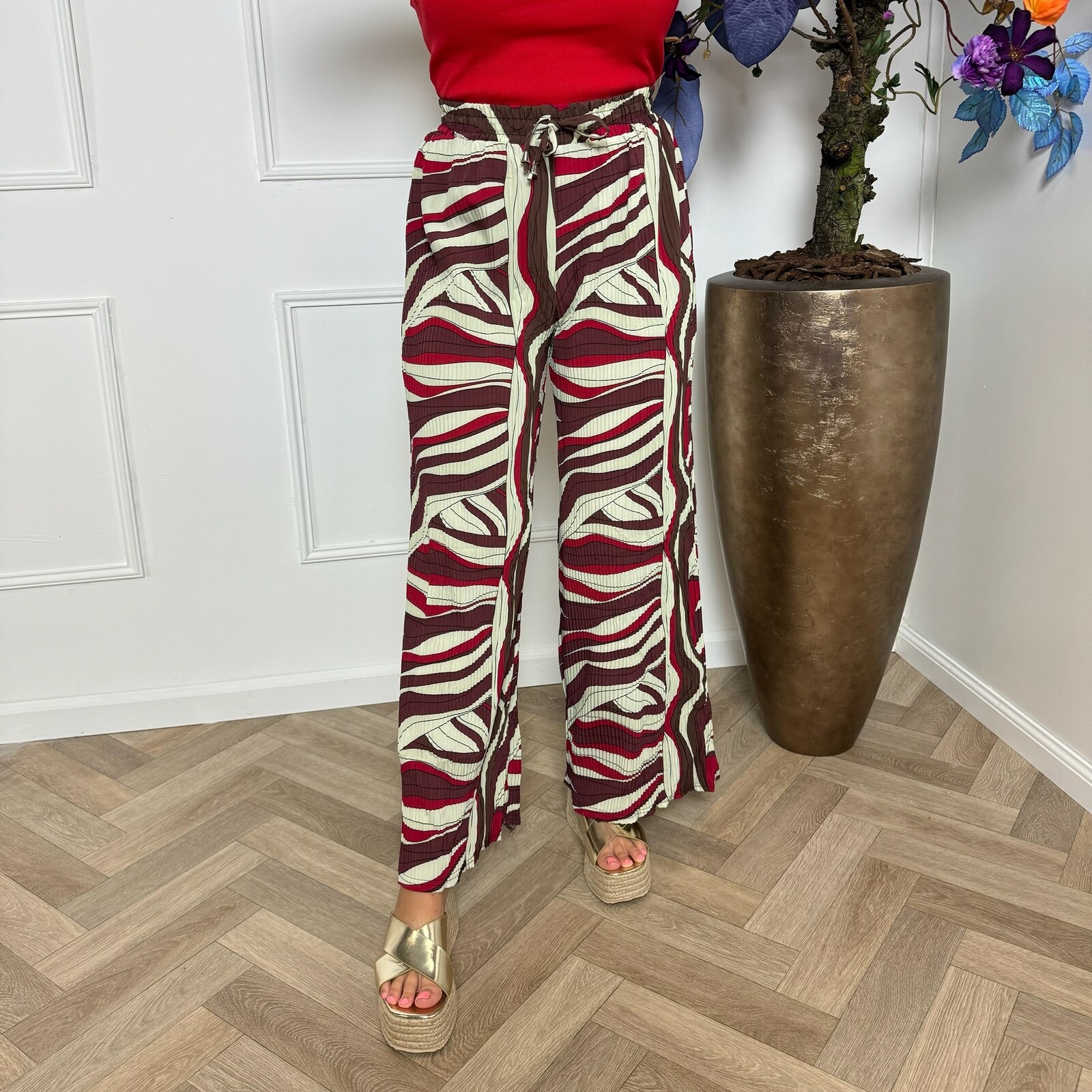 Pants Mary Print Choco Red  HL-1080 (WEB ONLY)