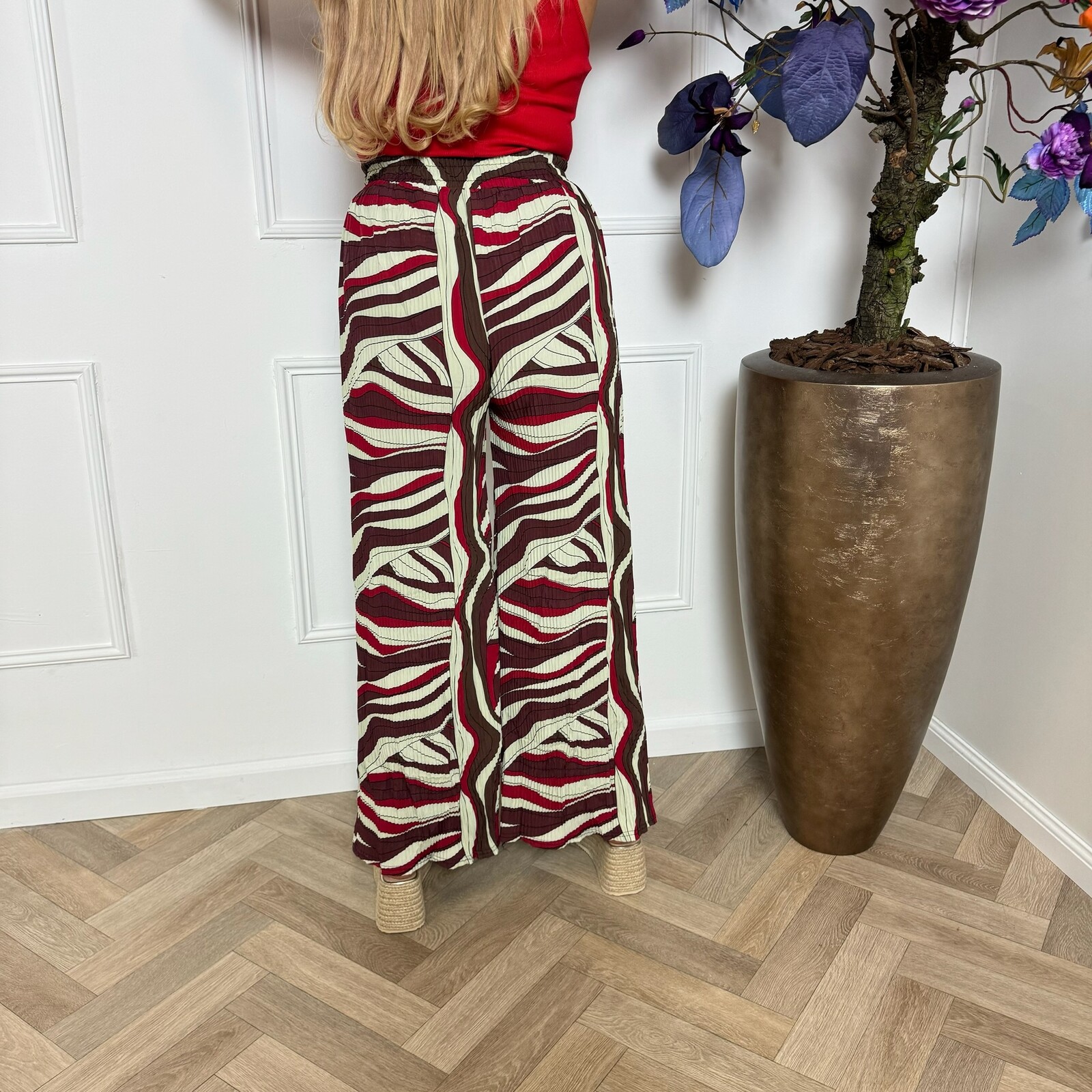 Pants Mary Print Choco Red  HL-1080 (WEB ONLY)