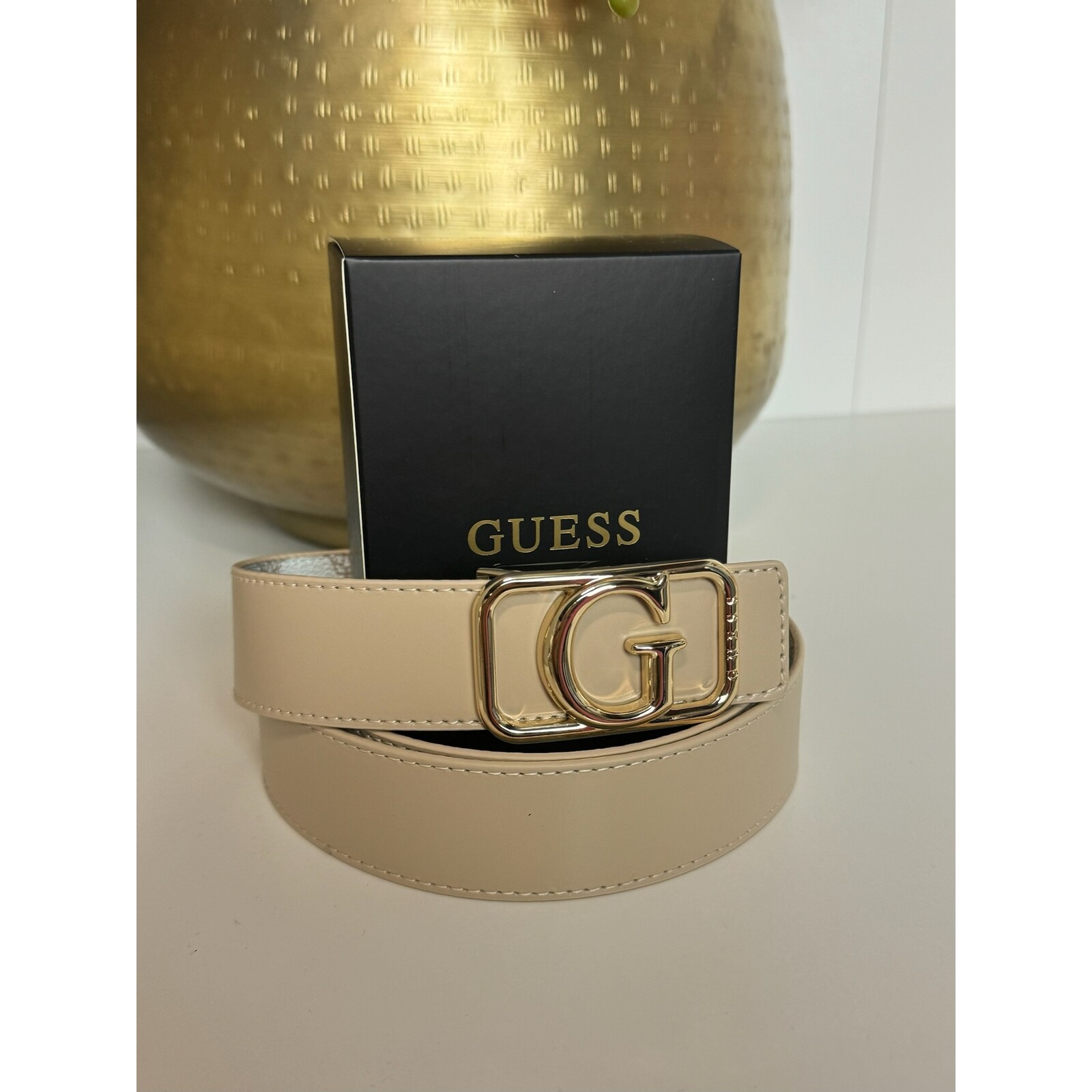 Guess 2 in 1 Belt Beige Logo Guess 898