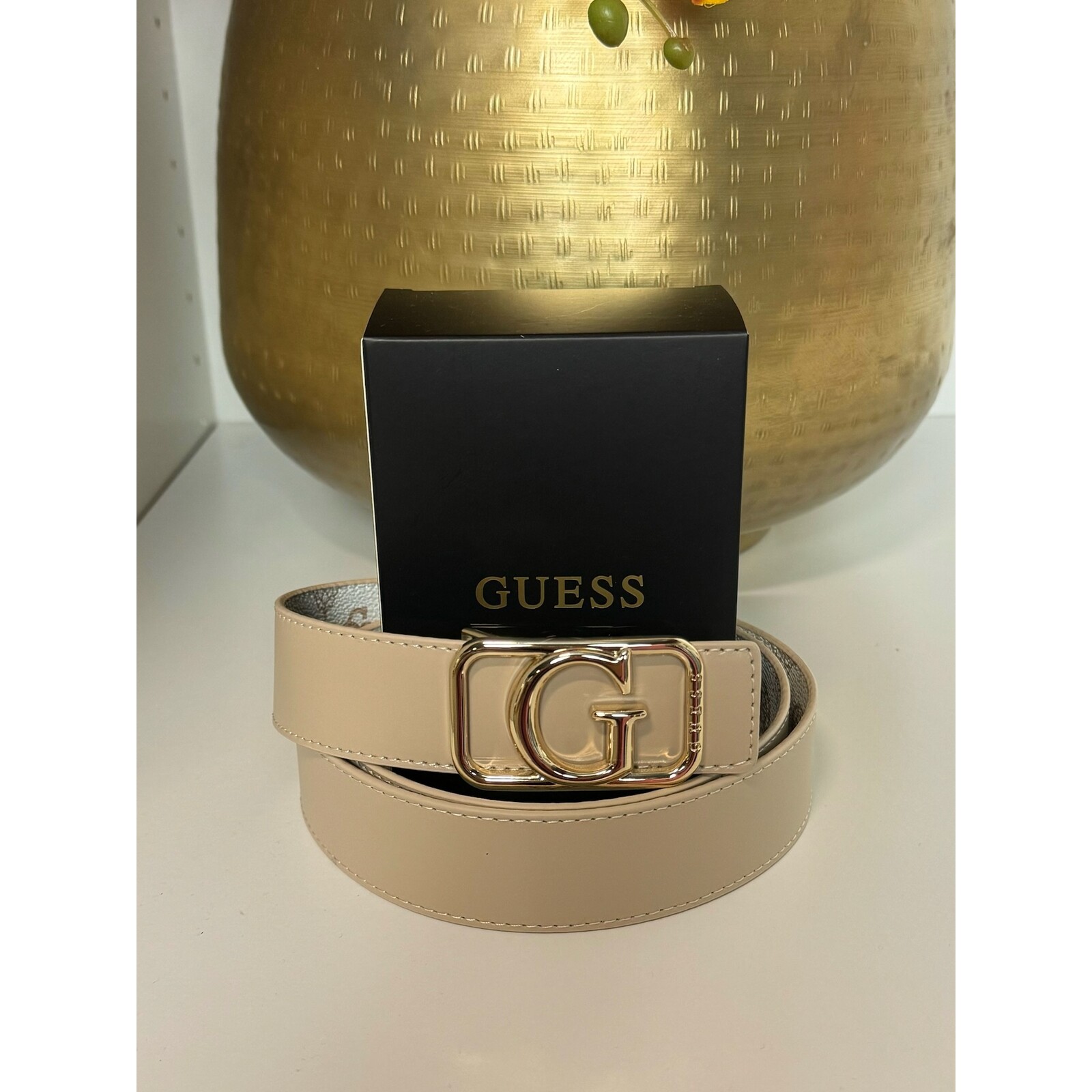 Guess 2 in 1 Belt Beige Logo Guess 898