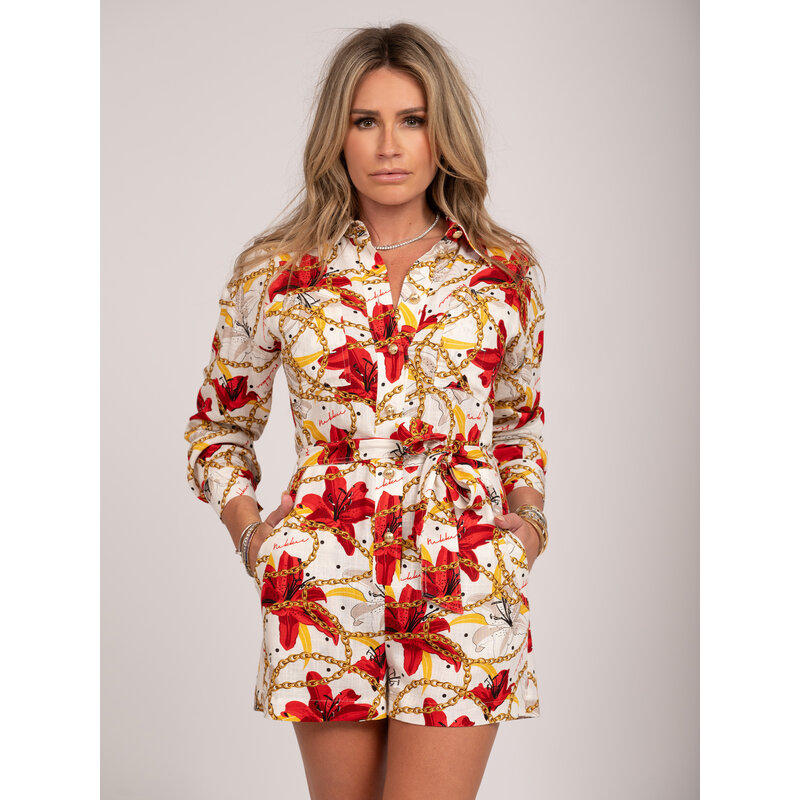 Playsuit Dinapore Star White / Goji Berry Nikkie