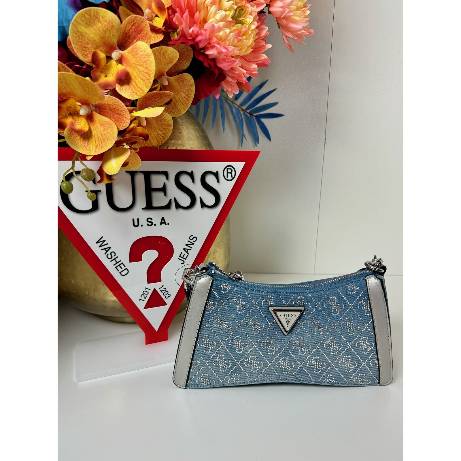 Guess Bag Denim Logo Dili Guess 990