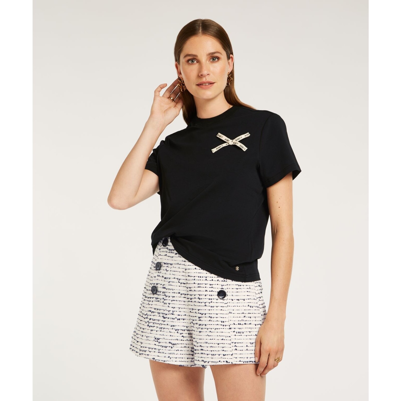 JoshV T-shirt Dorie Bow Black JoshV