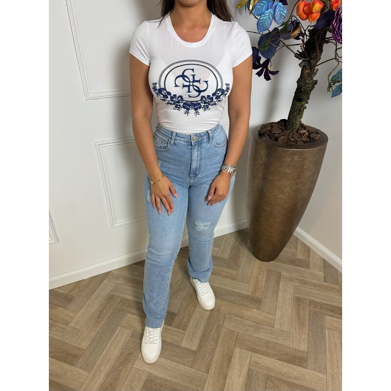 T-shirt Sequin Kobalt White Guess 948