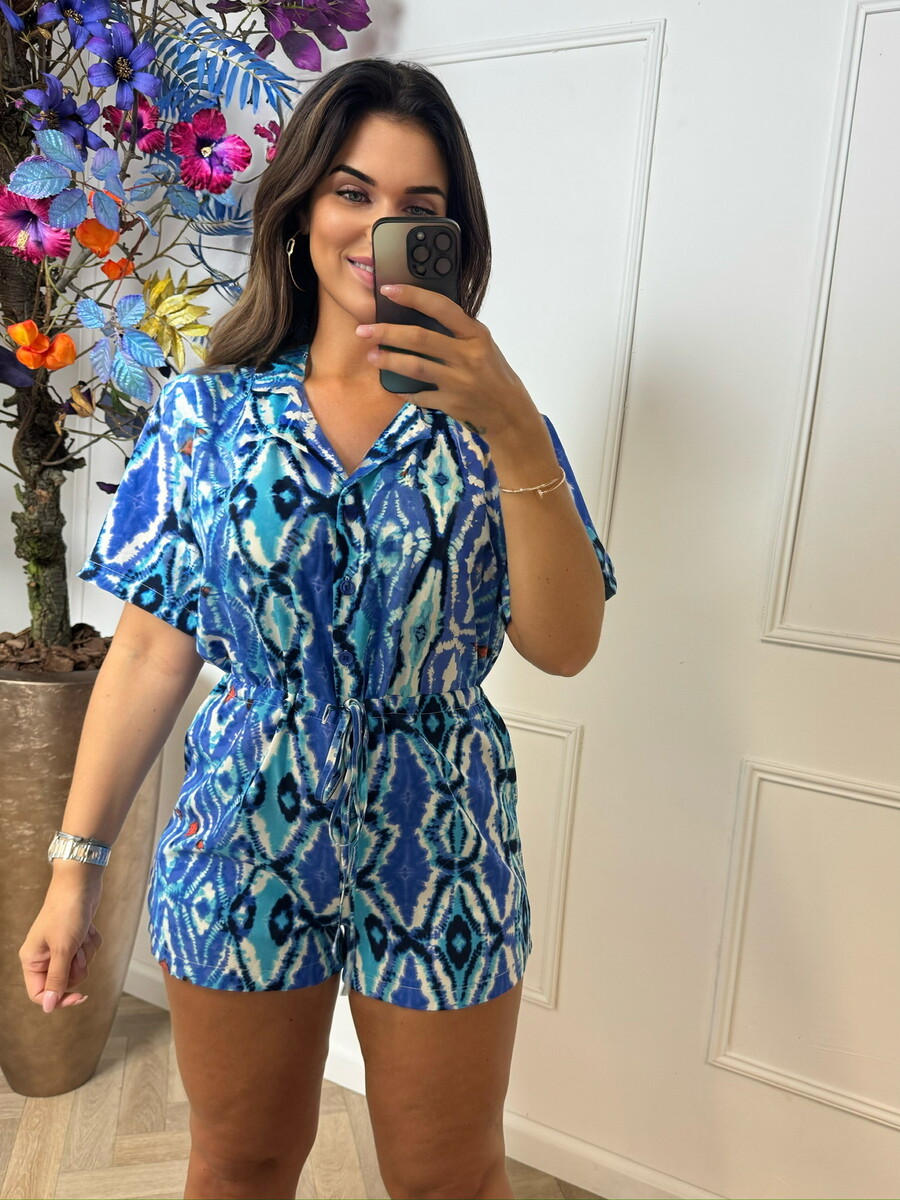 Hamishkane Dames Jumpsuit Met Capuchon Azteekse Print - Ritssluiting Playsuit Pyjama Alles-in-één