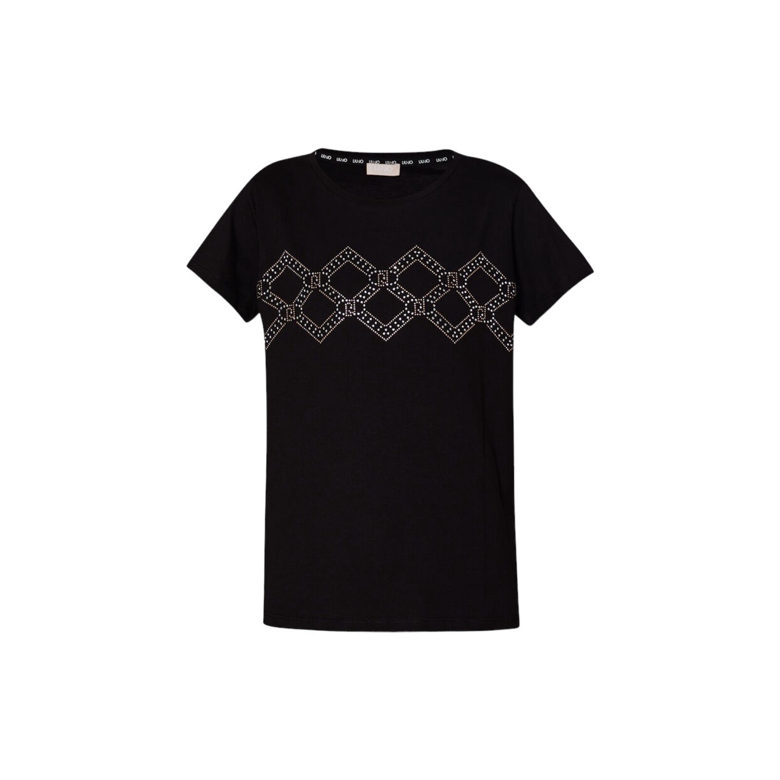 Liu-Jo T-shirt Strass LJ Logo Black  Liu Jo  1537