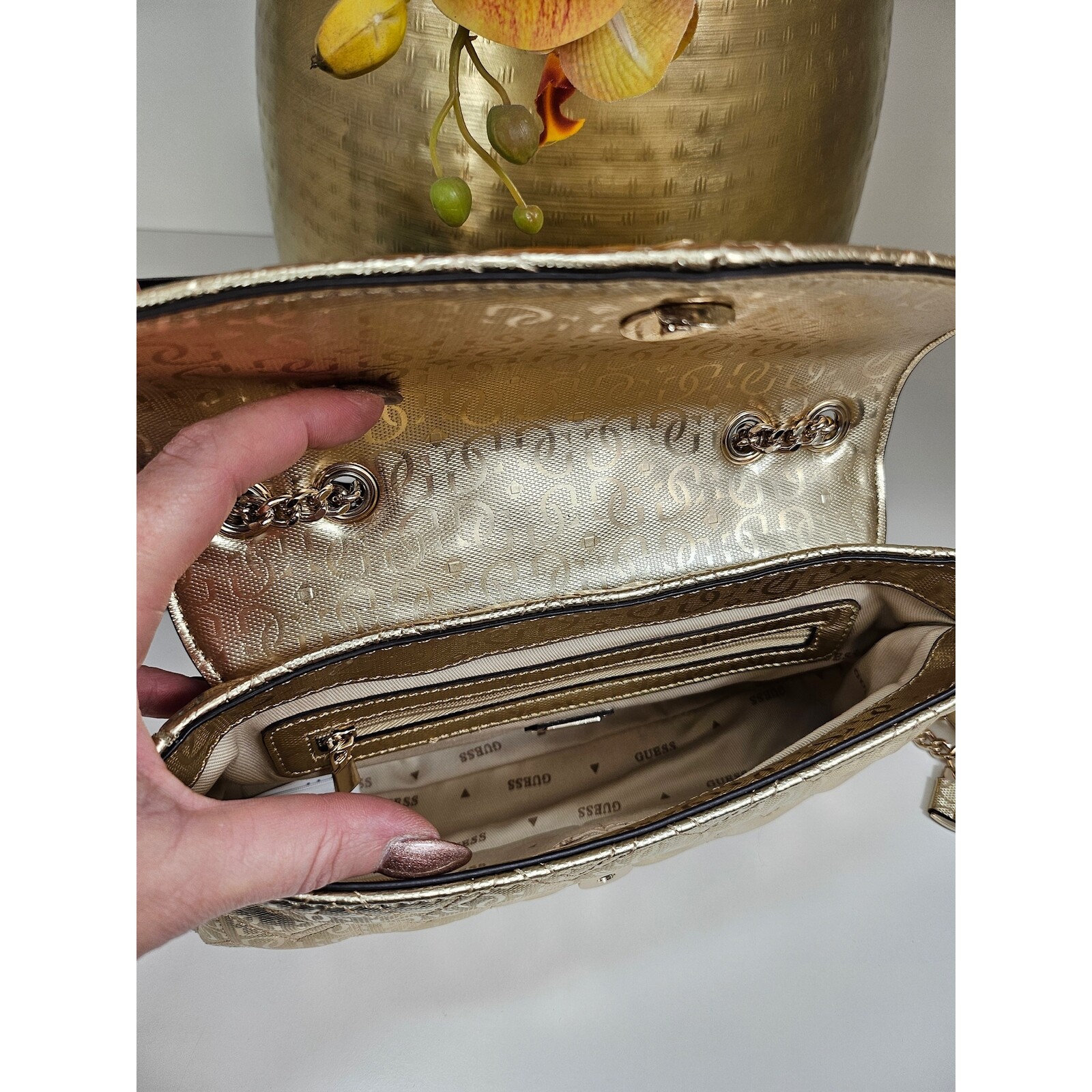 Guess Crossbodybag Flap Adelard Gold Guess 187