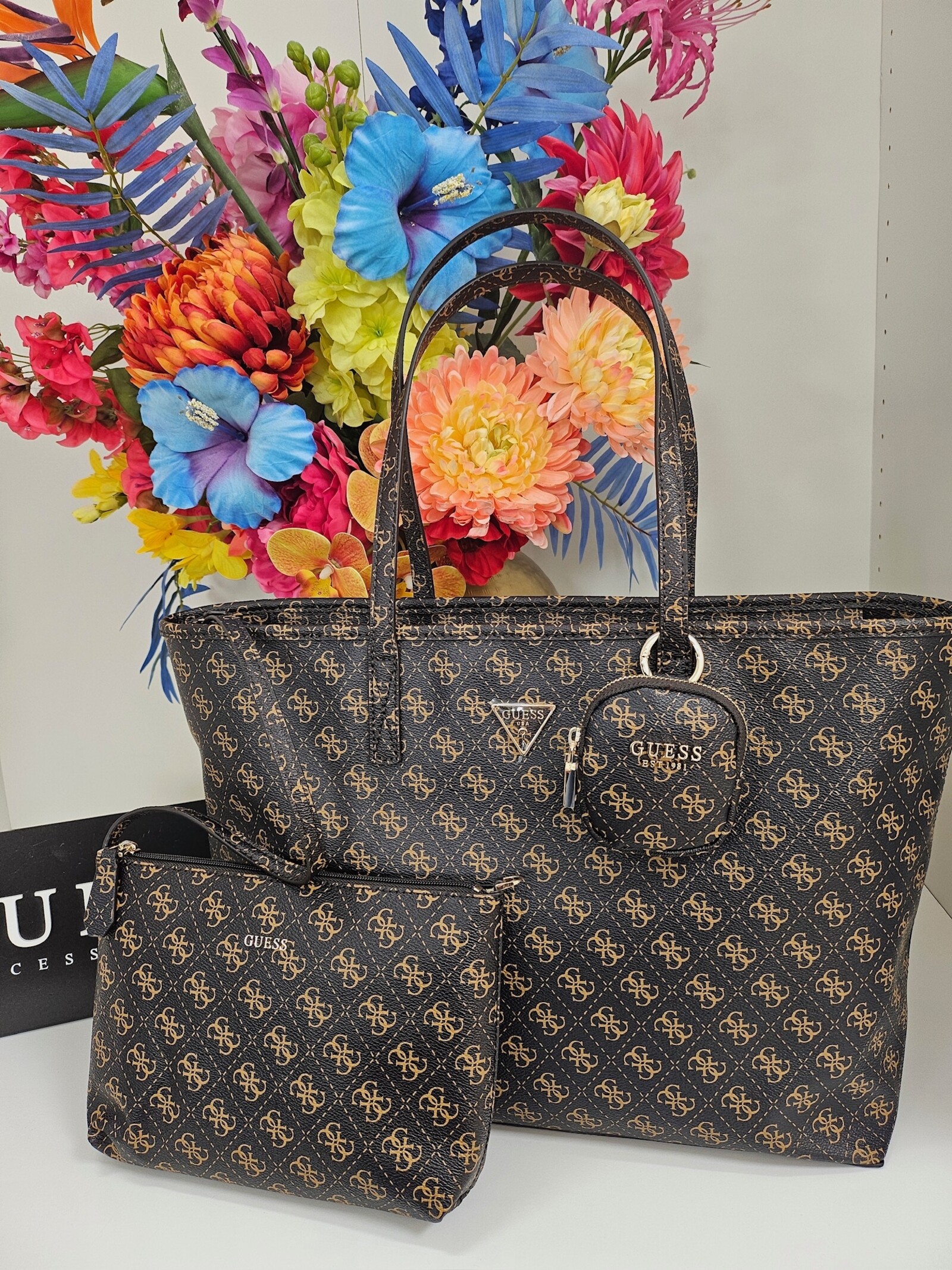 Guess Big Bag Power Play Logo Brown Guess 325