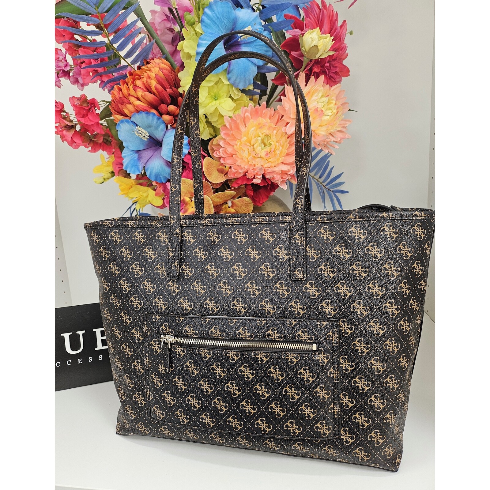 Guess Big Bag Power Play Logo Brown Guess 325