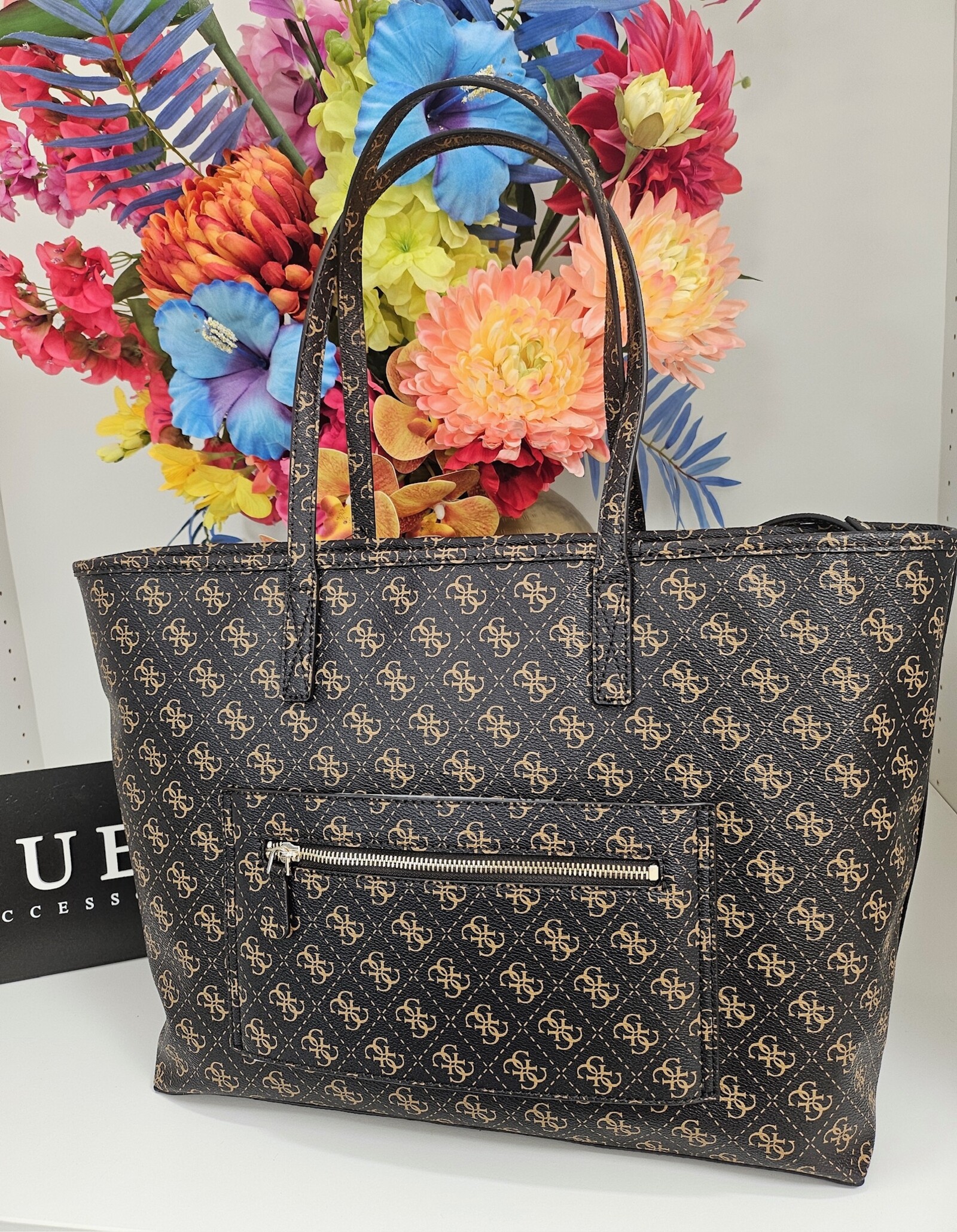 Guess Big Bag Power Play Logo Brown Guess 325