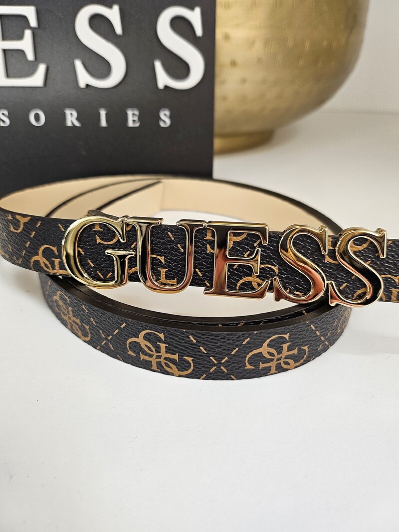 Belt Zamira Brown Logo Guess 300