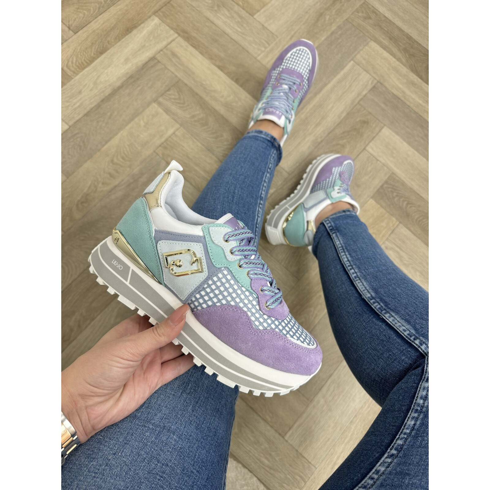Liu-Jo Sneakers Maxi Wonder Cow Suede/Mesh Ametista Liu Jo 1607