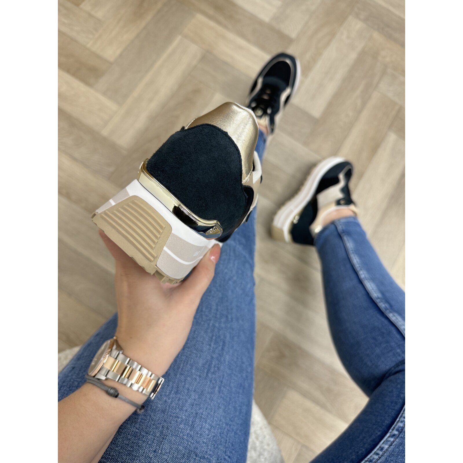 Liu-Jo Sneakers Maxi Wonder Cow Suede Fabric Leather Off Black Liu Jo 1603