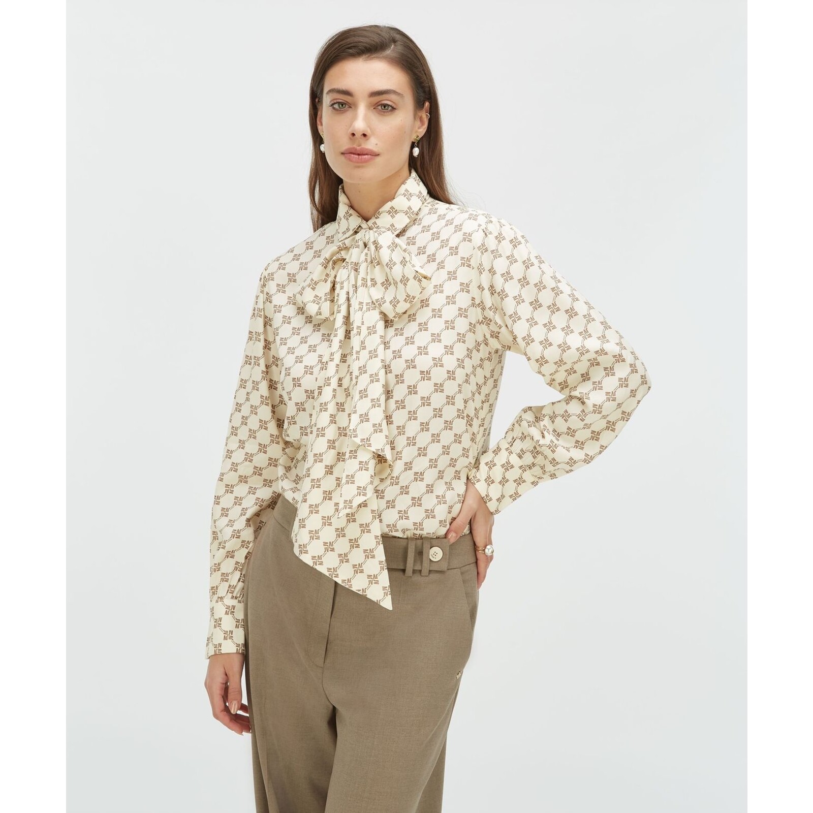 JoshV Blouse Sydney Light Ecru Light Mink JoshV