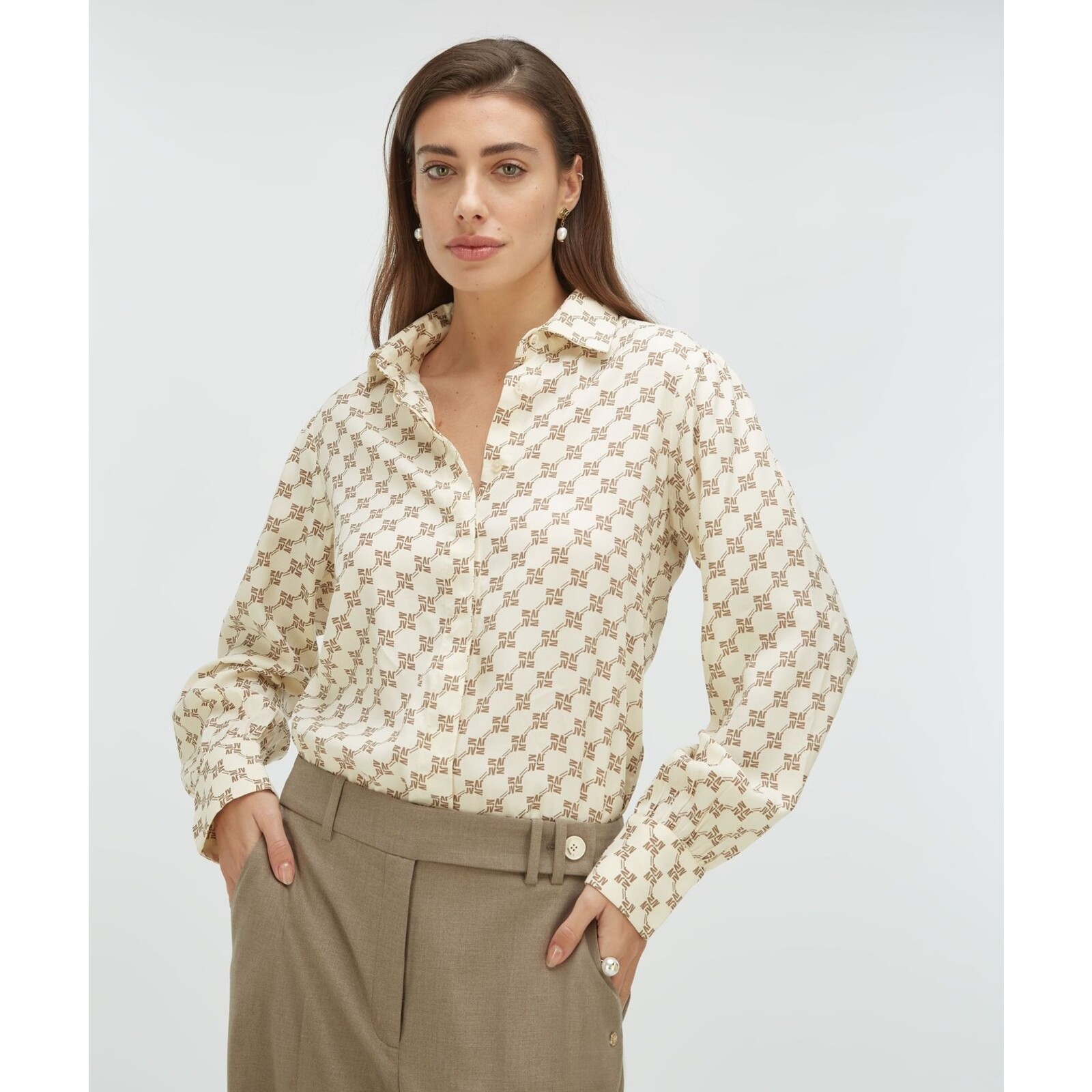 JoshV Blouse Sydney Light Ecru Light Mink JoshV