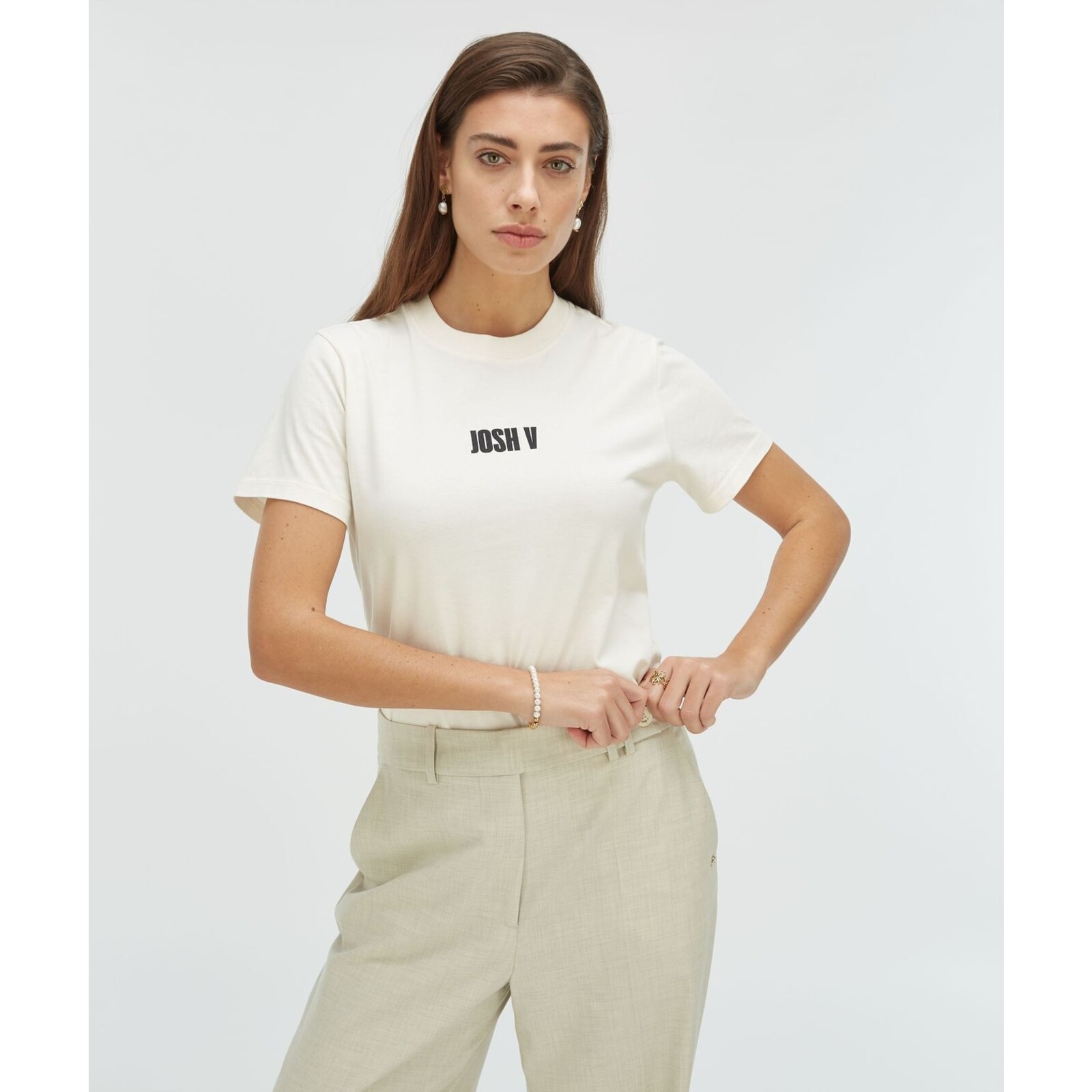 JoshV T-shirt Dorie Light Ecru JoshV