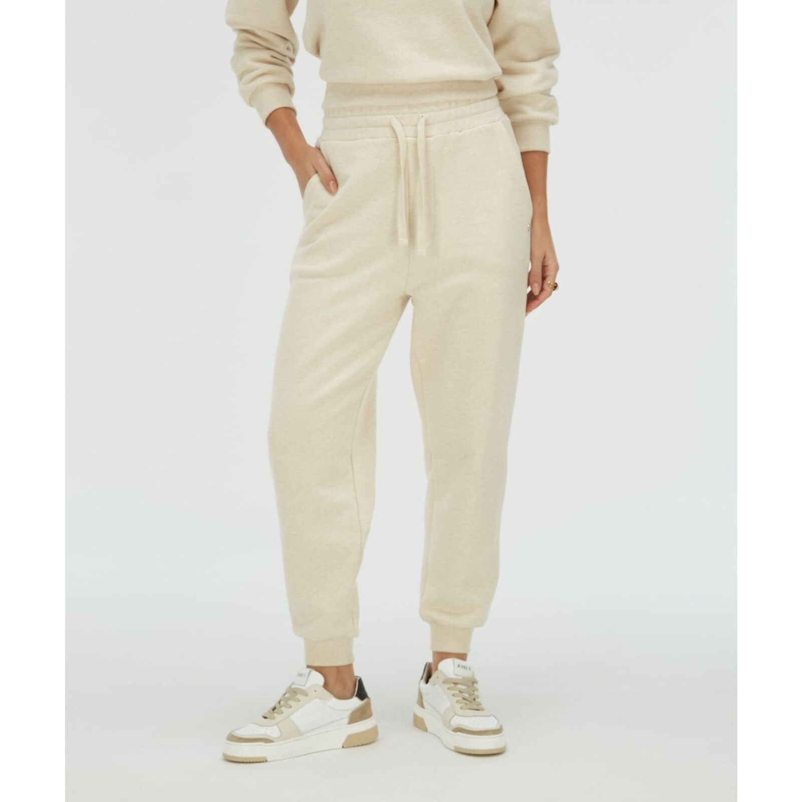 JoshV JoggingsPants Preston Light Ecru Melange  JoshV