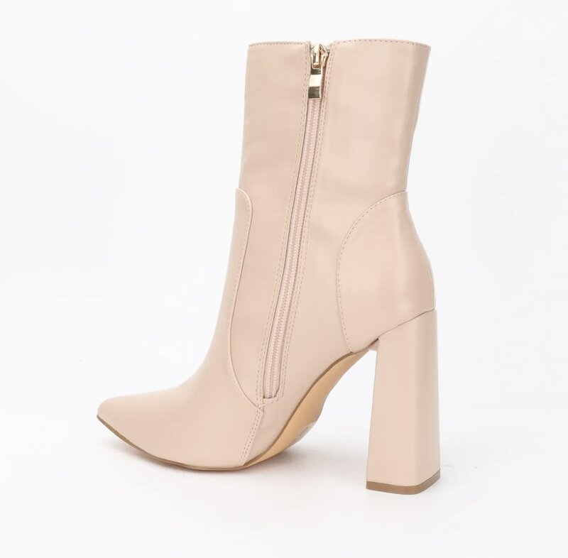 Leather look Hak Laarsje Basic Nude BKK7310