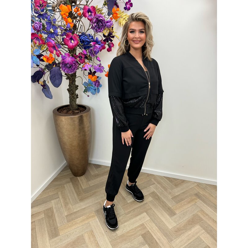 Jacket Giacca Pailletten Black Liu Jo 1613
