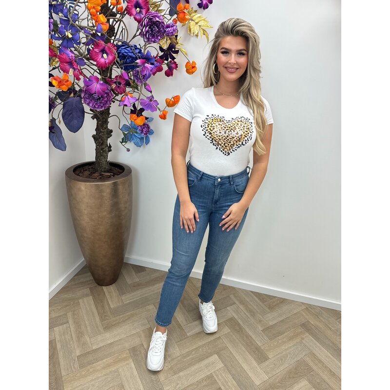 T-shirt Leopard Heart White Liu Jo 1632