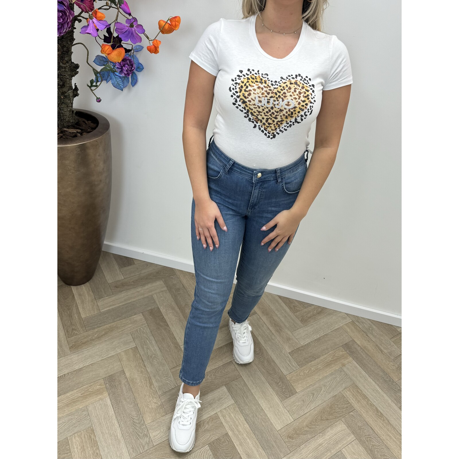 Liu-Jo T-shirt Leopard Heart White Liu Jo 1632
