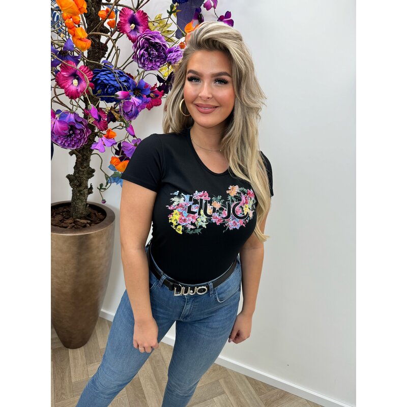T-shirt Flowers Black Liu Jo 1631