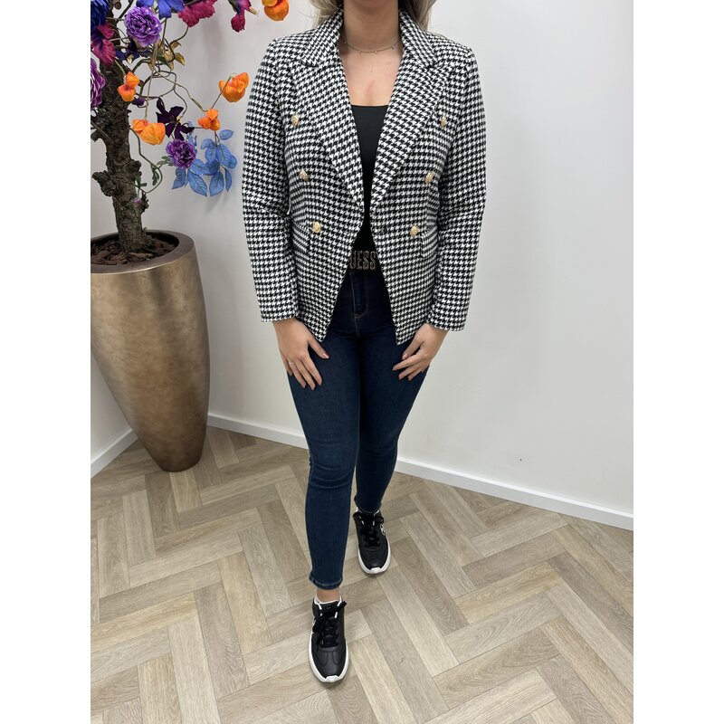 Blazer Ruit Button Black  1459