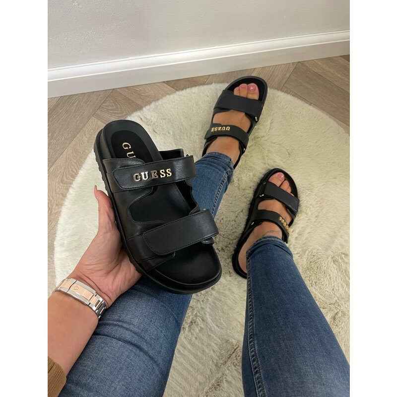 Slippers  Fabulon Leder Black Guess 456