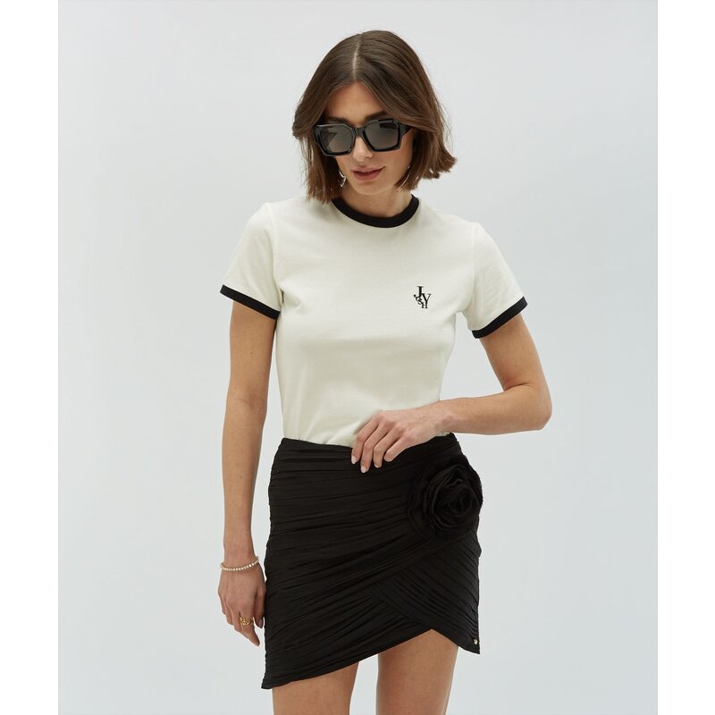 T-shirt Loren Off White Black JoshV