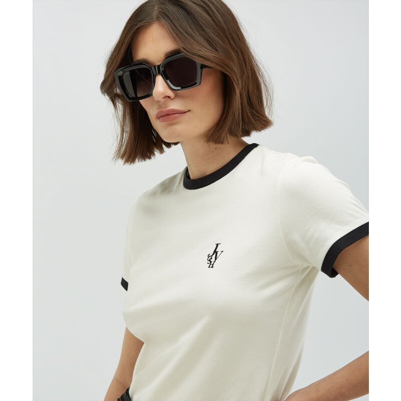 T-shirt Loren Off White Black JoshV