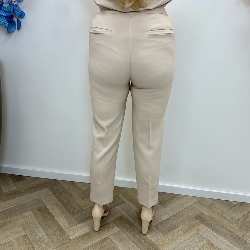 Pants With Button Belt Beige  P933