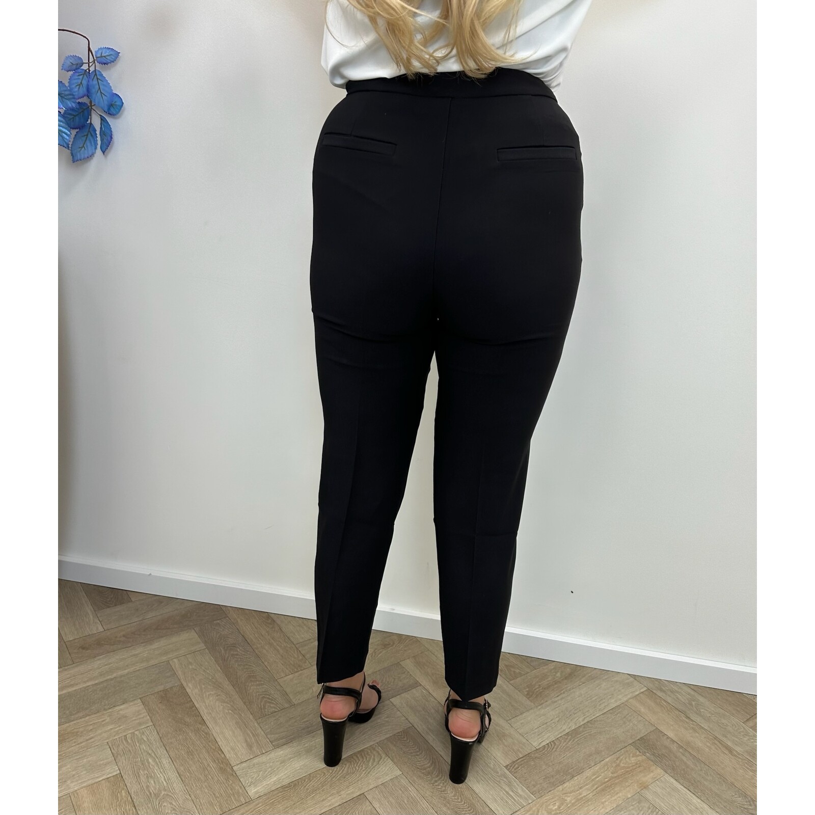 Pants With Button Belt Black P933
