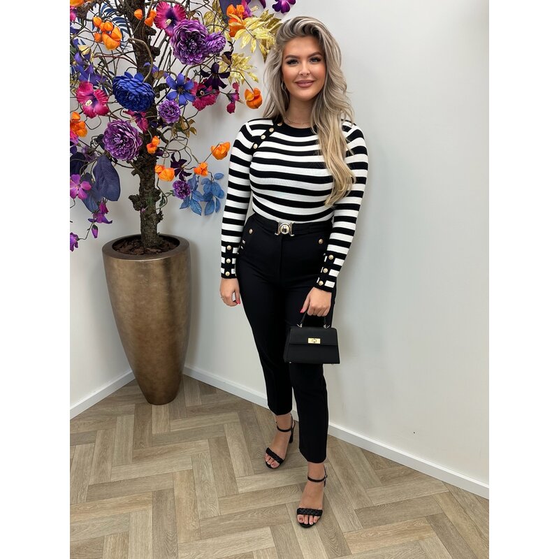 Top Stripes With Button 1016