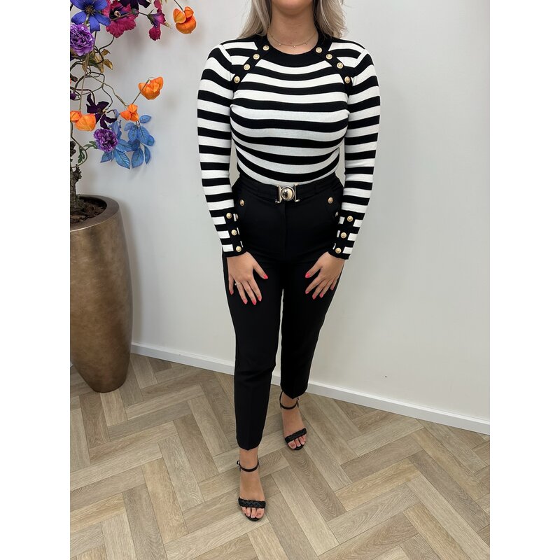 Top Stripes With Button 1016