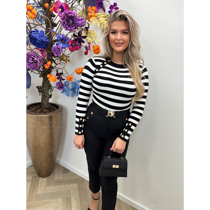 Top Stripes With Button 1016