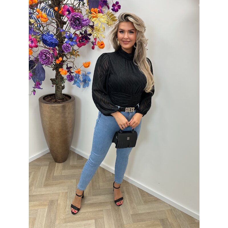 Blouse Flam Smock Black CY4550B