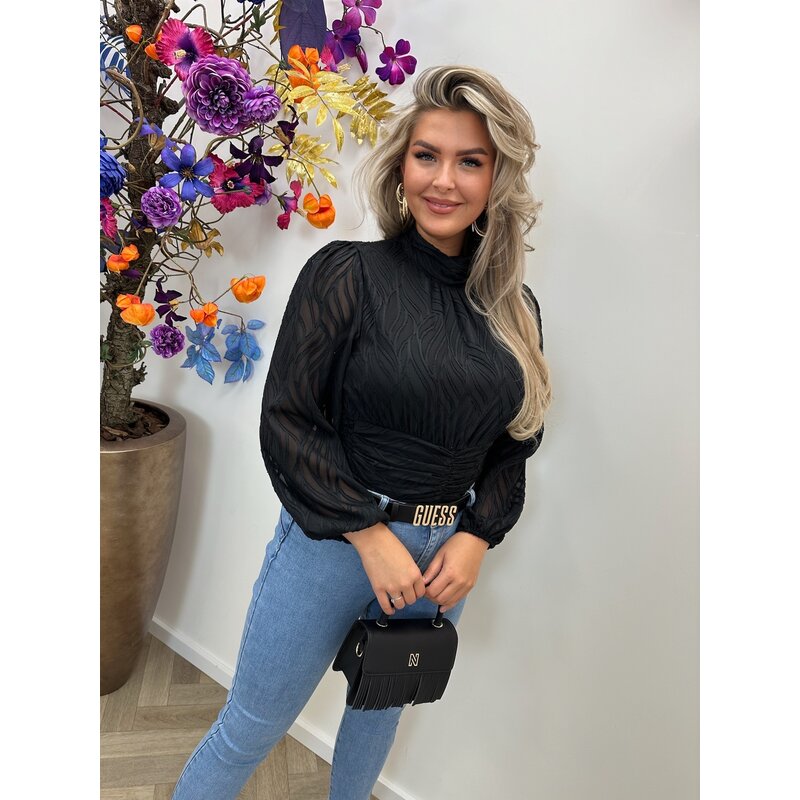 Blouse Flam Smock Black CY4550B