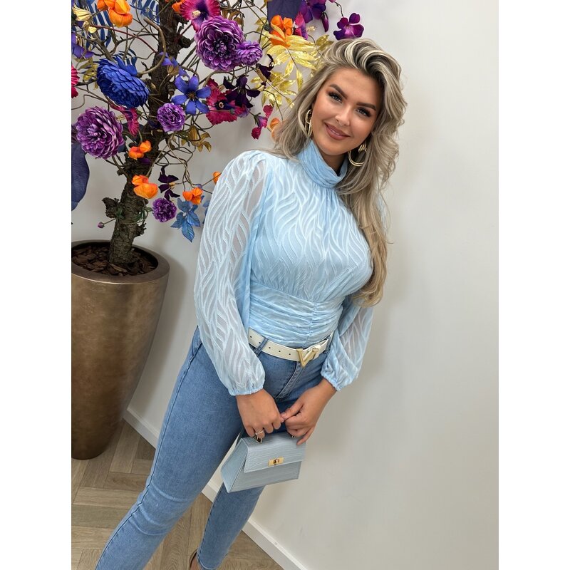 Blouse Flam Smock Blue  CY4550B