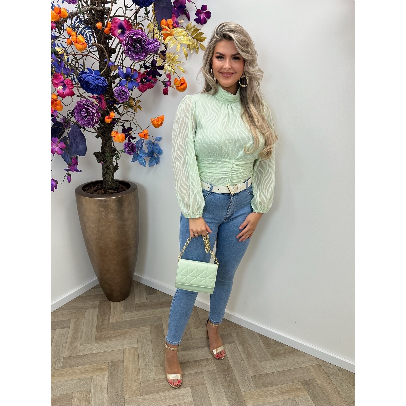 Blouse Flam Smock  Mint CY4550B